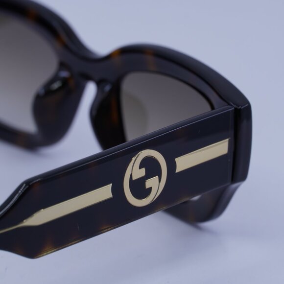 Gucci GG1558SK 002 Sunglasses Havana Square Frame, Brown Lenses main image 10